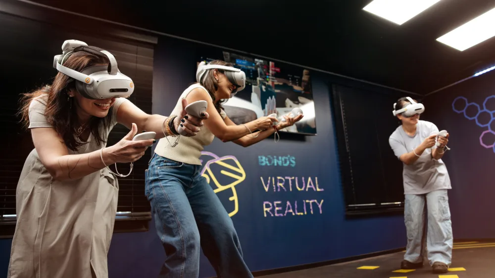 Players in the free-roam VR arena at Bond's Fairfax
